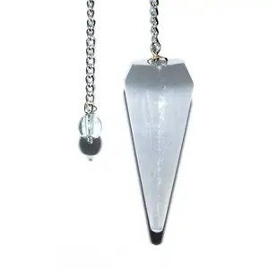 6-sided Selenite Pendulum