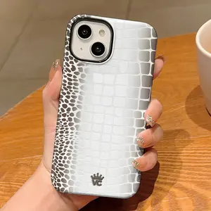 Croc Pattern Phone Case , Shockproof Rugged Cover Dual Layer Soft TPU Hard Bumper Hard Shell for iPhone 11 12 13 14 15 16 Pro Max Plus Stylish Design