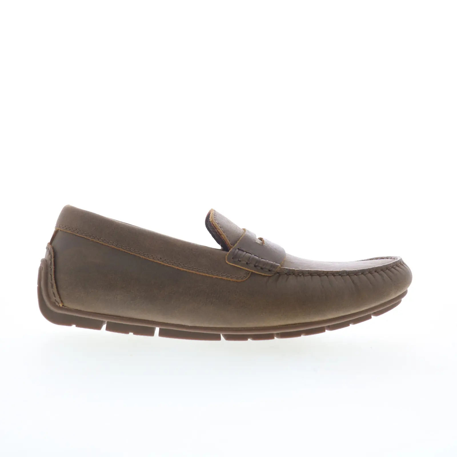 Johnston & Murphy 24-6476 Mens Brown Leather Loafers & Slip Ons Penny Shoes