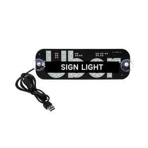 uber Car LED Sign Light, USB Powered Car Windshield LED Sign Light, Car Decorative Light with Suction Cup, Car Accessories, Illuminated Emblem, Led Lights