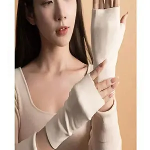 1-Pair Anti-Pilling Fingerless Gloves For Men & Women Thickened Thermal Fleece Winter Hand Warmer Windproof Anti-Slip Typing Gloves For Driving Office Work Unisex Cold Weather Thermal Wear SKU sc