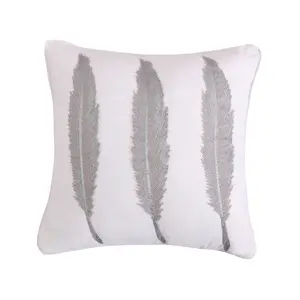 Mirage Silver Feathers Pillow