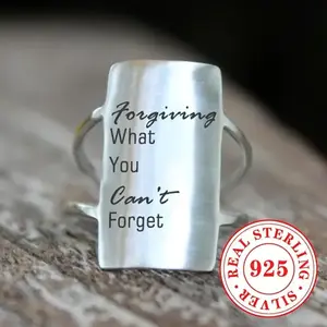 Shield Carving Ring, 925 Silver Carving Shield Ring, What You Forgot, Men's and Women's Retro Fashion Ring Jewelry Gift