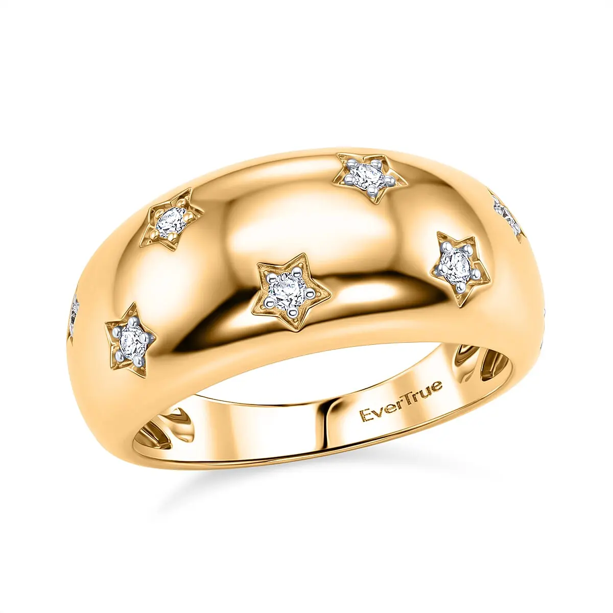 EverTrue Lab Grown Diamond (G-H, SI) Ring in 18K YG Plated (Size 10.0) 0.20 ctw
