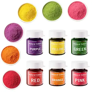 6 Natural Food Coloring Powder 3g/Bottle – 100%Plant-Based Professional Water Soluble Pigment for Cake Coloring, Drinks, Macarons & Baking – Vibrant Matte Finish, Vegan & Food Grade Nata