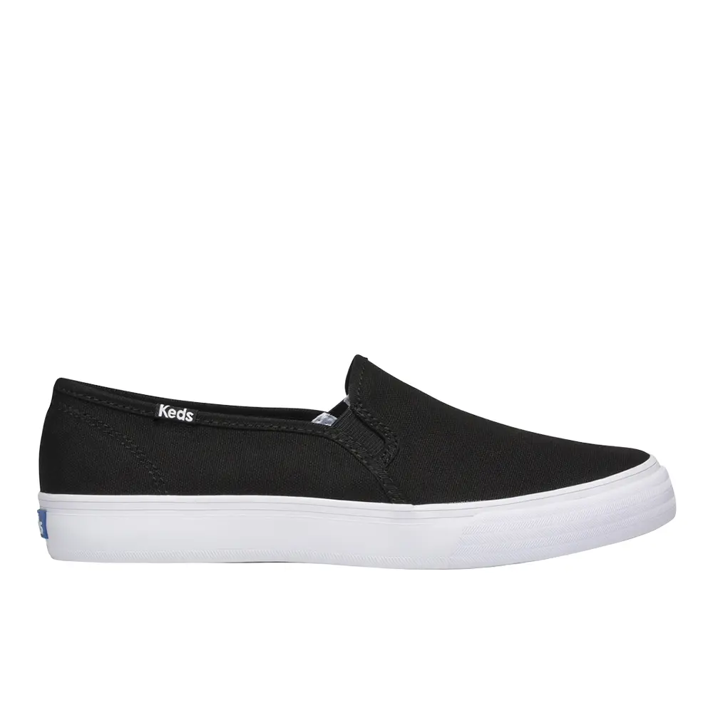 Keds Womens Double Decker Canvas Slip On Sneakers Shoes Casual - Black