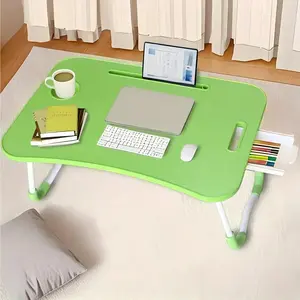 The King of Folding Desks - Portable Laptop Bed Desk with Cup Holder & Side Drawer for Working Reading Writing Eating on Bed Sofa Floor, outdoor, party,dinner