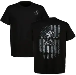 Ford Shelby Cobra T-Shirt, American Muscle Car Flag Snake Logo Tshirt,Gift For Truck & Car Lover, Full Size, Full Color