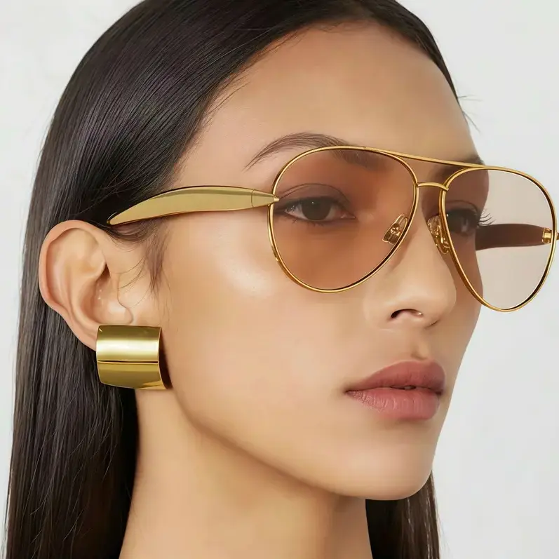 Retro Vintage Eyewear for Women, Trendy Sun-Protective Mirrored Shades with UV Protection, Fashion Accessory for Outdoor Sports, Glasses For Women, Reflective Sun Glasses, Accessories For Women