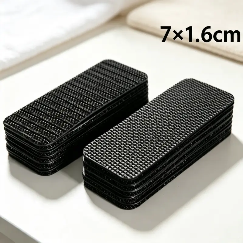 Vehicle Interior Carpet Fixing Stickers - 7x1.6cm Heat-Resistant Invisible Hold Double-Sided Tape for Leather/Plastic/Fabric Car Floor Mats