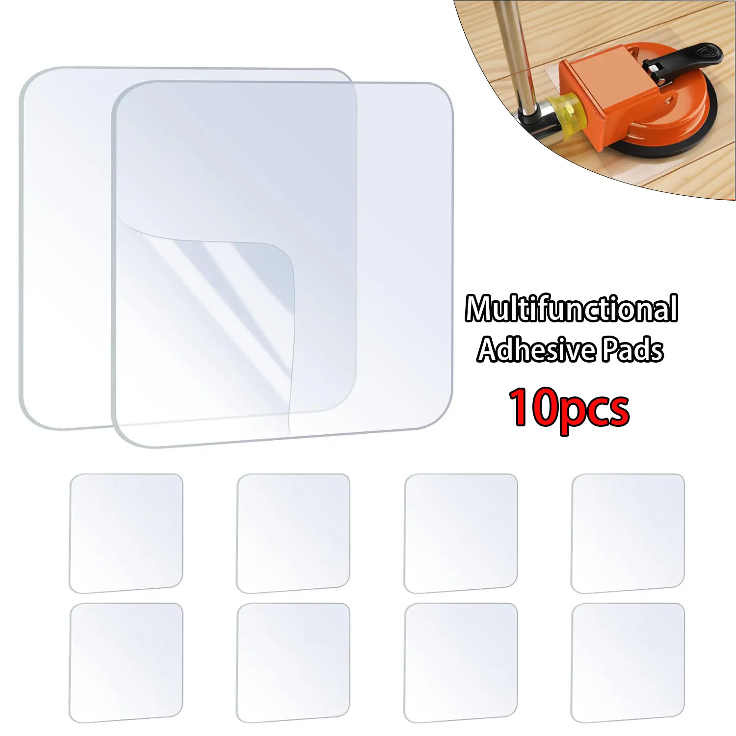 10PCS Heavy Duty Double Sided Adhesive Mounting Square Tape- Waterproof,Strong Adhesion,Clear, High Strength,No Residue Removability for Hanging,Wall Mounting, Home Decor,Adhesive for Shower
