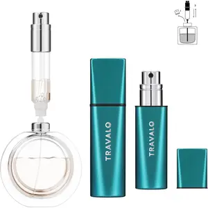 OBSCURA Bottom-Fill Perfume Atomizer with HD Spray - 5ml Leakproof Travel Bottle, Refillable Fragrance Dispenser for Her & Him (OBSCURA, GREEN)