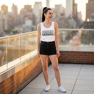 Monochrome Portrait Repeat Tank Top | Photo Strip Graphic