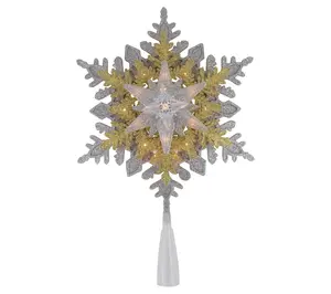 Northlight 13.75" Lighted Snowflake Christmas Tree Topper Northlight 13.75" Lighted Snowflake Christmas Tree Topper