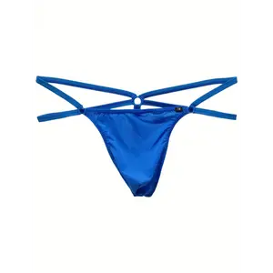 Sexy Men's Underwear - Solid Color Spandex Panty with Large Pouch & Double Straps for Breathable Comfort Casual Stretch