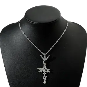 Goth Cactus Jack Pendant Necklace with Cubic Zircon Plated in Gold & Silver Colors Hip Hop Jewelry for Men And Women Kpop Style