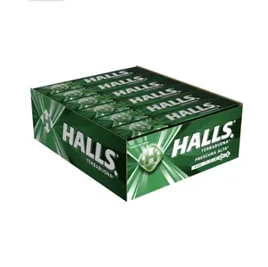 Mexican Halls Yerbabuena Flavor (12 pack) Original Classic Edition version mexicana 12 individually Sealed Packs with 9 pieces hard candy dulce macizo