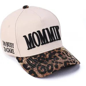Retro Dual-Colored Trucker Cap with Mommin Stitching, Adjustable for Ponytails, Unisex Outdoor Casual Hat