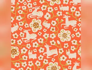 Lumpy Garden - Fawn Nest Tomato - Organic Cotton (half yard)