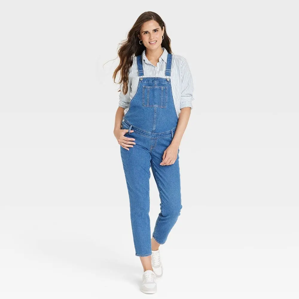 Denim Overalls Maternity Jumpsuit - Isabel Maternity by Ingrid & Isabel