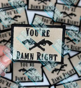 You're Damn Right, western patch, john wayne, cowboy patches, cowgirl patches, texas patches, mens patches, DIY hats, gun patches, hunting