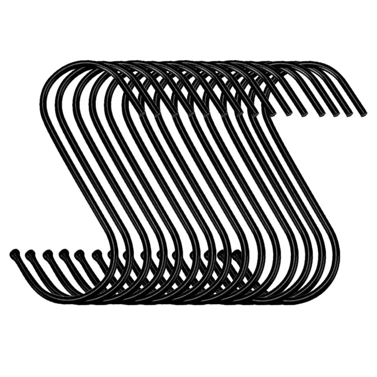 Heavy Duty Metal Hooks for Hanging - 30 Pack Black Steel Hanging Hooks for Organizing Pots, Pans, Cups, Bags, Jeans, Towels - Hangable, Organiser