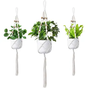 Planters for Indoor  3 count Wall  Hangers Macrame Wall  Outside Garden Decor