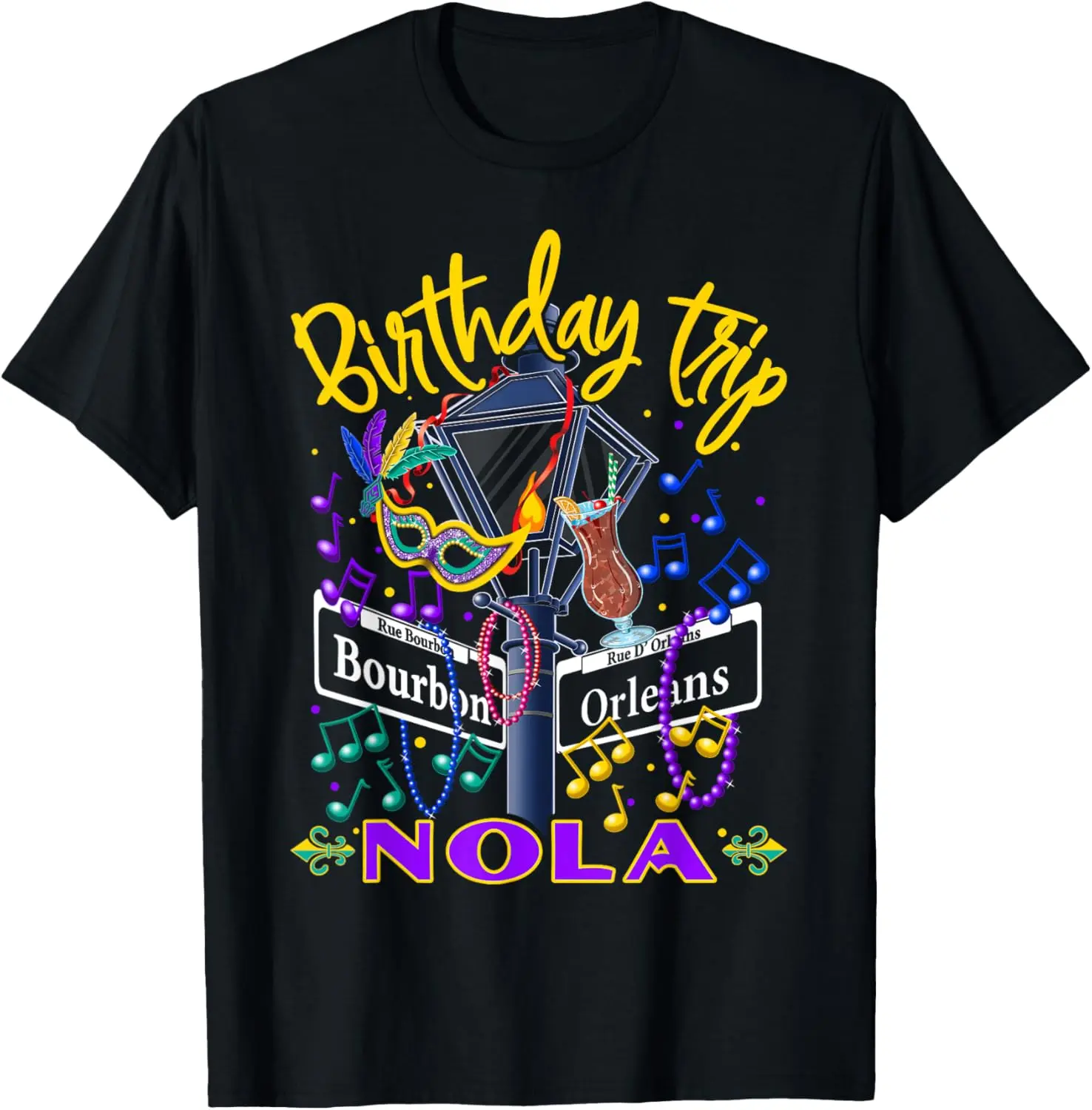 Women's Vintage Graphic Print T-Shirt, 100% Cotton Casual Fit Short Sleeve Top for a New Orleans Birthday Trip or Everyday Wear