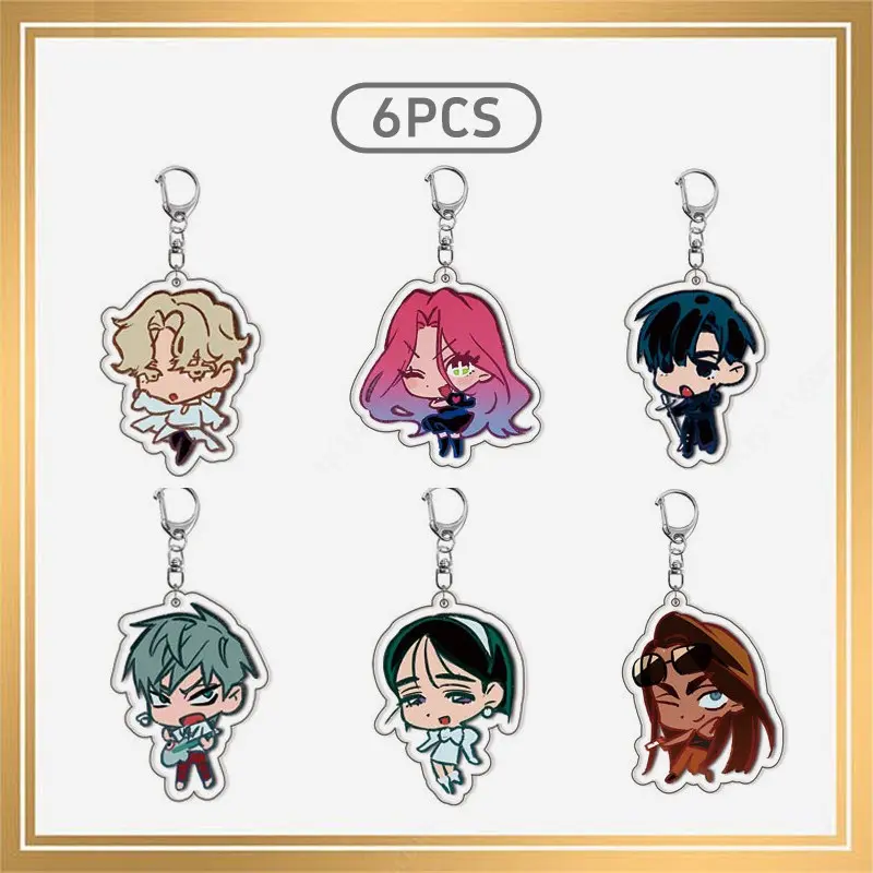 6count, Keychain set, Cute Keychains, 2026 NewAlien Stage anime keychain 5cm/1.96in acrylic key pendant, Key Fob, TILL IVAN SUA MIZI cute comic characters, Suitable for backpack zipper, suitcase, phone case, headphone box, Anime Merchandise Gift for Fans.