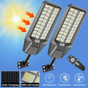 Solar Light Waterproof Outdoor Garden LED Street Light 2 Pack Dusk-to-Dawn IP67 Waterproof Energy-Efficient Solar-Powered 3-Year Warranty