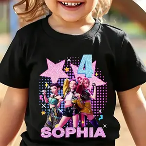 Custom Huntrix Birthday Girl Shirt | Personalized Kpop Demon Hunter Birthday Tee