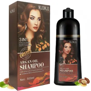 3-in-1 Women's Hair Dye Shampoo - Black Dry, Argan Oil & Keratin, No Stain, Anti-Hair Loss, Moisturizing, Breakage Repair, Haircare Conditioner Cleanser hydrate hair Black Hair Dye Shampoo,Ideal for Men & Women,500ml
