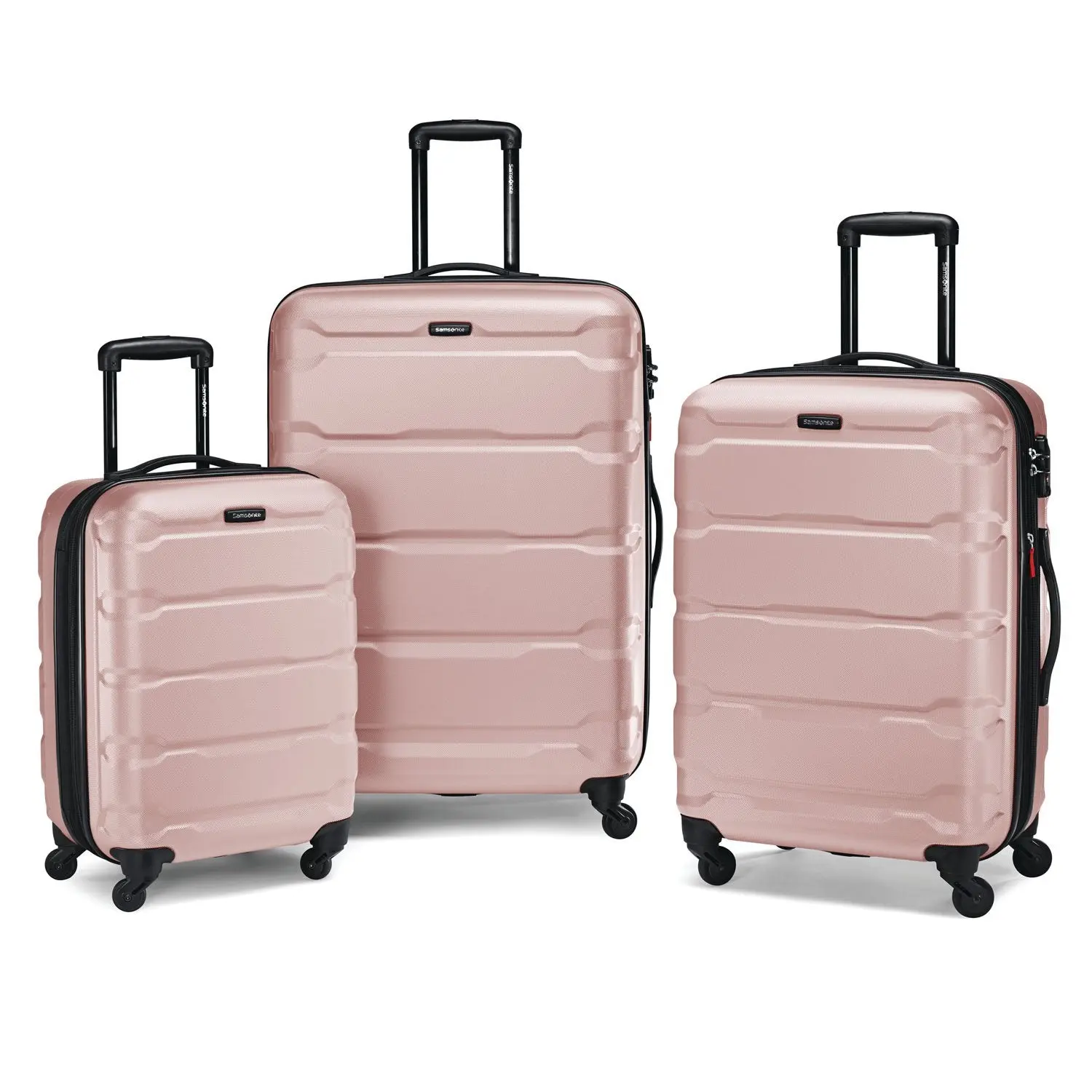 Samsonite Omni 3-Piece Hardside Spinner Luggage Set, Lightweight Durable Polycarbonate with TSA Lock, 20"/24"/28", Radiant Pink, Lightweight Durable Luggage, Carry Lock Luggage Sets