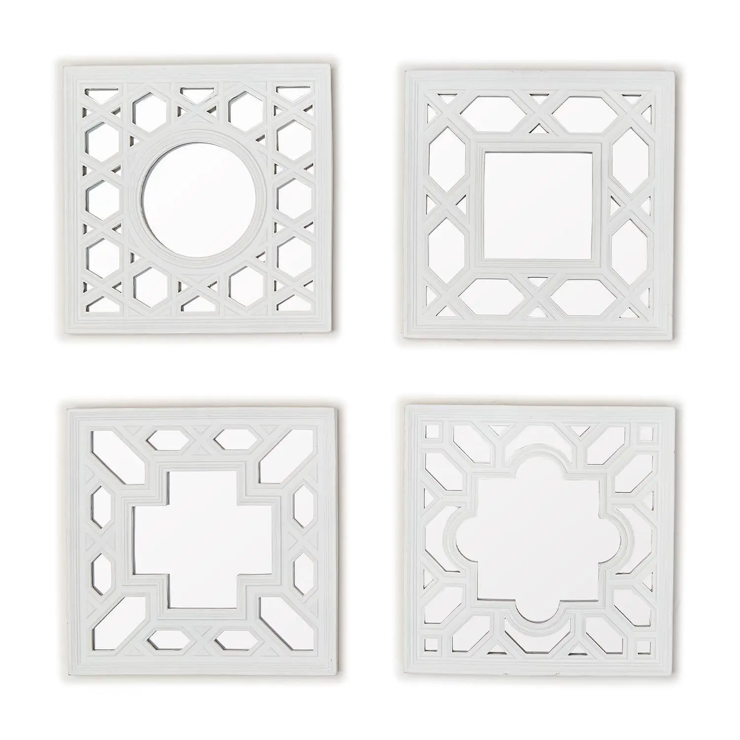 Geometric Design Mirror Set of 4