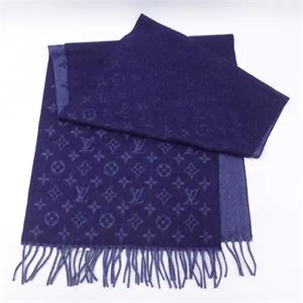 Pre-owned Louis Vuitton Navy Blue Wool Scarf T ZY0000418280