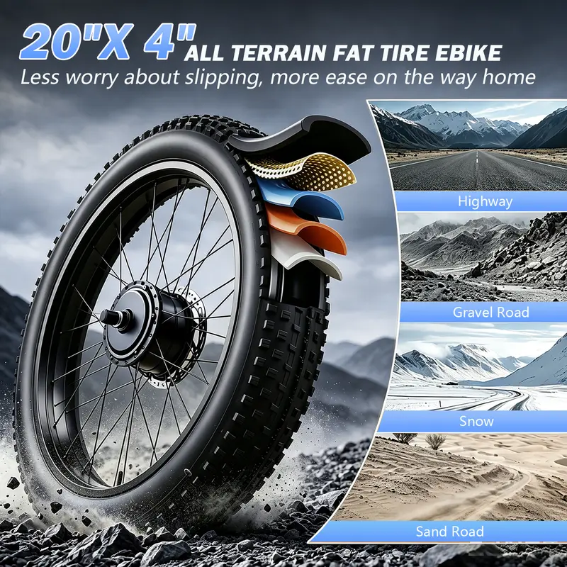 20 by 4 inch all-terrain fat tire