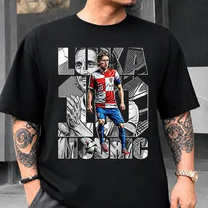 Soccer Player T-Shirt, Luka Modric Comic Football Graphic Tee for Fans, Unisex Game Day Gift