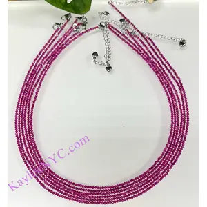 6 PCs 2mm Ruby Necklaces