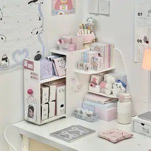 Desktop corner rack, with large drawer storage storage desktop storage rack, suitable for office desktop, home study, bedroom