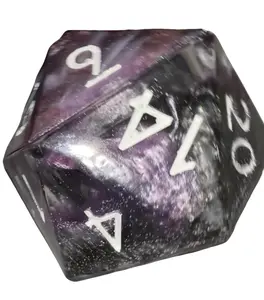 Handmade Resin DND Dice Set + Giant 4by4by4 Master D20 Dice Holder | Custom Colors | One‑of‑One Fantasy Dice