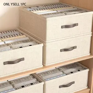 Double Row Pants Storage Box, 16 Grid Layered Organizer, Wardrobe Partition Clothing Sorting Box, Fabric Clothes Storage Basket Home Use, Closet Organizer, Bedroom Storage Organizer, Fabric Storage Organizers