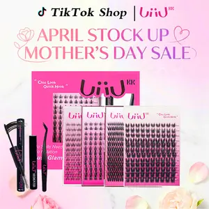 UiiUKK DIY Lash Clusters Waterproof Long-Lasting Fluffy & Weightless Look Individual Eyelash Extensions with Ultra-Thin Band Bond Sea Remover Makeup for Girls Beginner Friendly Cosmetic Individual Natural Girl Gifts April Stock Up  Mother's Day Campaign