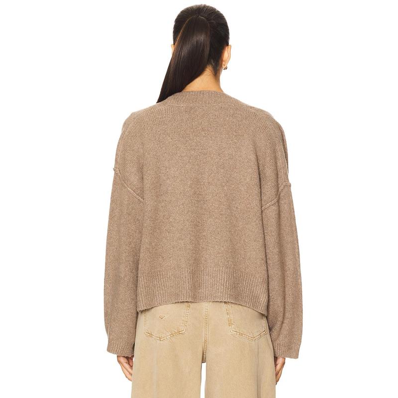 Free People Cool Of The Night Cardi in Mocha Melange