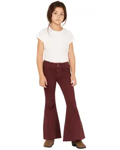 Shyanne Girls' Little ' Super Flare Raw Hem Jeans - Sgho22j74-Burg-Lit