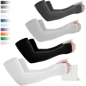 Sun Protection Cooling Arm Sleeves with Thumb Holes - Gardening Outdoors Sports Workouts Sunscreen Arm Sleeves
