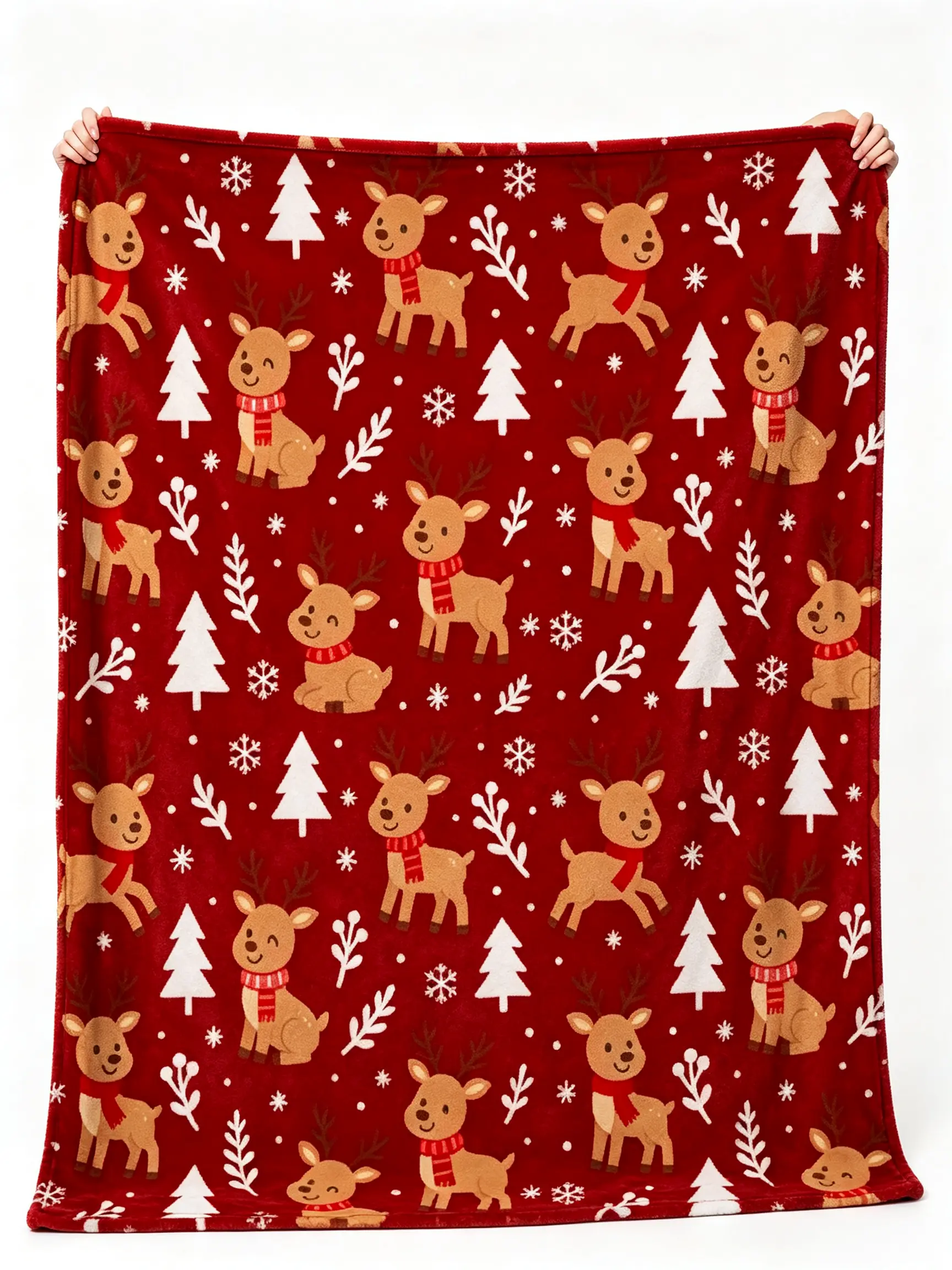 50x60 Red Snowflake Christmas Winter Flannel Throw Blanket, All Seasons Super Soft Plush Thick Warm Air Conditioning Cover, Multi-Use Decorative Blanket for Office, Sleeping, and Napping, Ideal Christmas Home Decor Holiday Gift for Girls, Boys, and Women