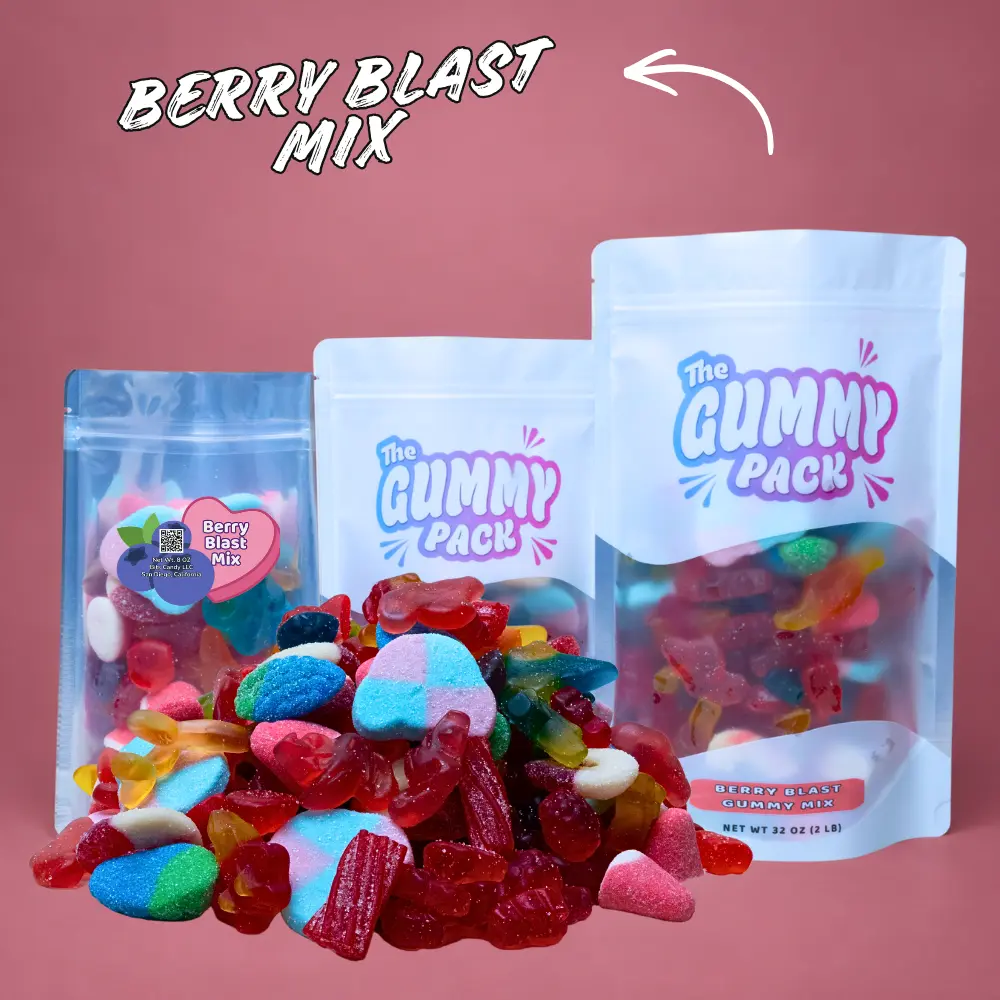Berry Blast Variety Gummy Mix | 3 Sizes | Strawberry Gummi Bears, Cherry Rings, Wild Cherry Gummi Bears, Mixed Gummy Berries, Strawberries | Bold Berry Flavors in Every Bite | Chewy, Soft, & Juicy Candies| Candy Snack | Top Gift Idea