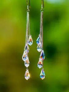 1 Pair Minimalist Elegant Plain Artificial Gemstone Design Dangle Teardrop Shining Earrings For Gift 1 Pair Minimalist Elegant Plain Artificial Gemstone Design Dangle Teardrop Shining Earrings For Gift