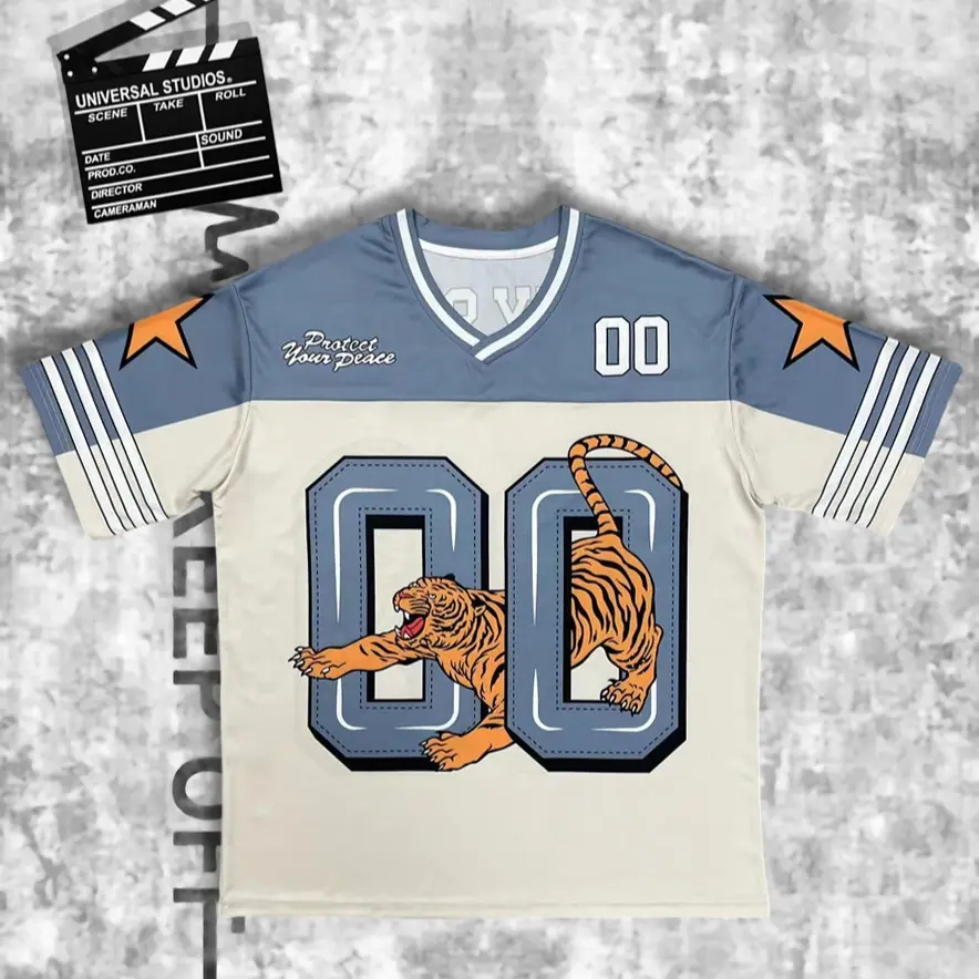 Mens Womens Unisex Couple Patchwork Print 00# Oversized Outdoor Street Football Jersey Retro Sports Vintage Soccer Basketball Mesh Loose Short Sleeve Jersey Football T-Shirt Women