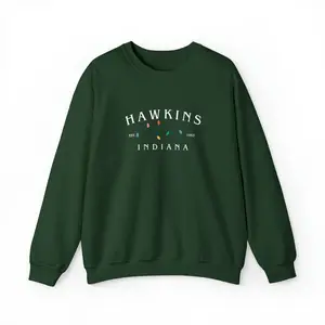 HAWKINS INDIANA Crewneck, Stranger Sweatshirt, Unisex Heavy Blend™ Crewneck Sweatshirt, Eleven, Graphic Crewneck, Gifts